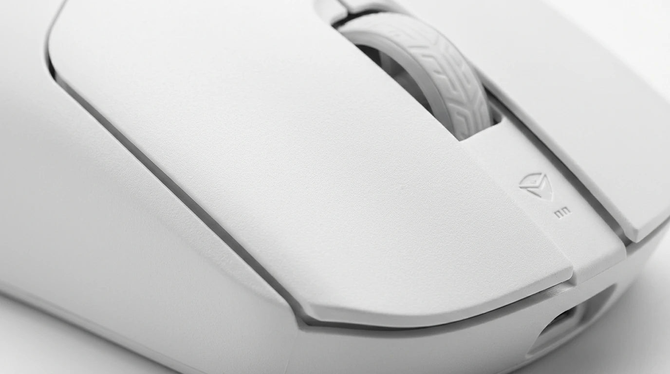 future tech gadgets Canada. premium tech accessories Canada. Machenike L7 Air Tri-Mode Mouse. Gallery image 5. Lines name one specific SKU—never substitute a generic lookalike from the category. After review passes, each render should still read as a fresh studio viewpoint of that same physical unit.