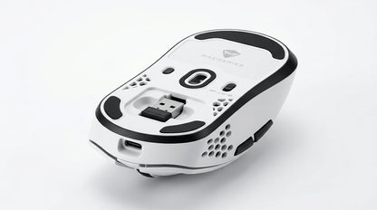 future tech gadgets Canada. premium tech accessories Canada. Machenike L7 Air Tri-Mode Mouse. Gallery image 6. Lines name one specific SKU—never substitute a generic lookalike from the category. After review passes, each render should still read as a fresh studio viewpoint of that same physical unit.