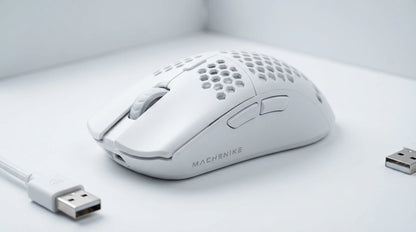future tech gadgets Canada. premium tech accessories Canada. Machenike L7 Mix Tri-Mode Mouse. Gallery image 5. Lines name one specific SKU—never substitute a generic lookalike from the category. After review passes, each render should still read as a fresh studio viewpoint of that same physical unit.
