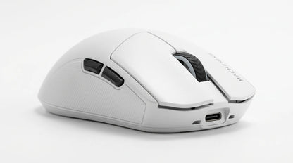 next gen electronics shop. wireless audio Canada. Machenike L8 Max Tri-Mode Mouse. Gallery image 9. Lines name one specific SKU—never substitute a generic lookalike from the category. After review passes, each render should still read as a fresh studio viewpoint of that same physical unit.