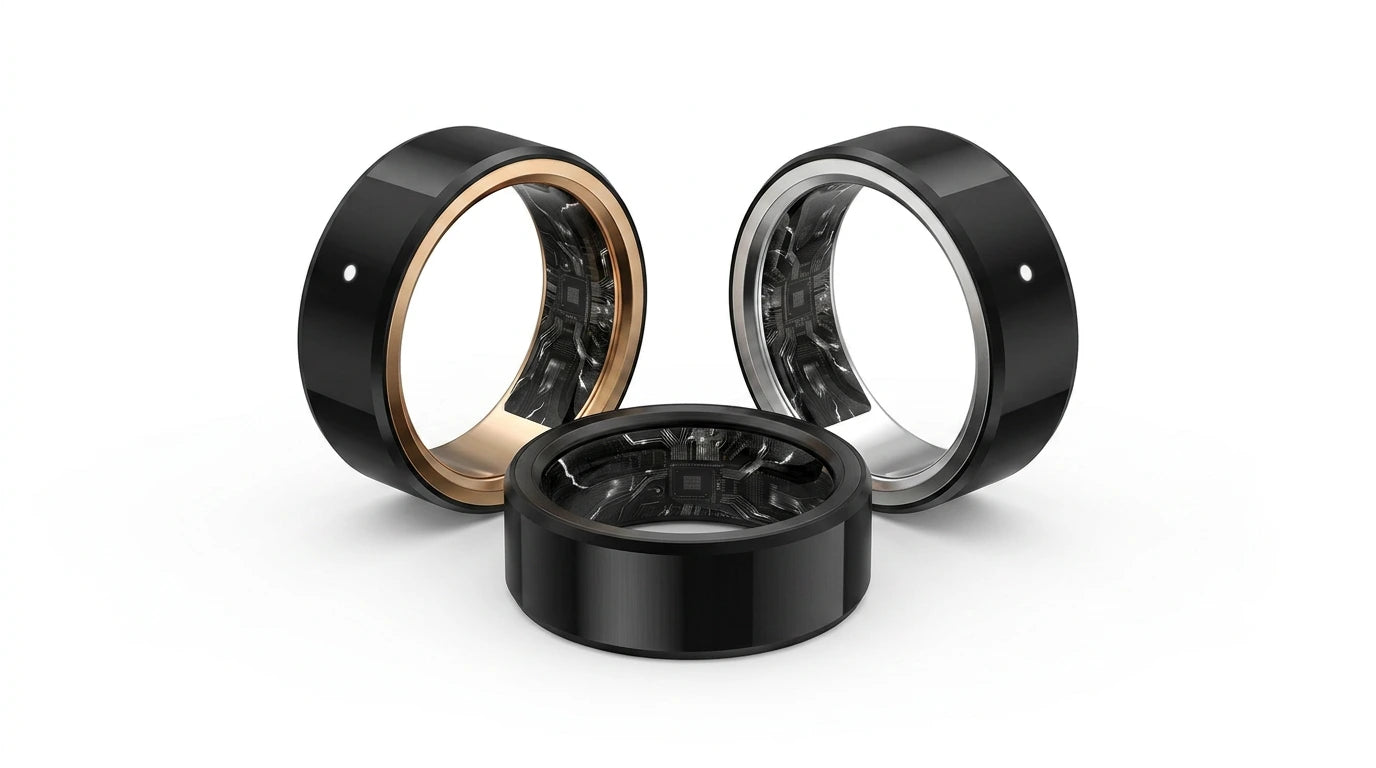 smart tech store Canada. premium tech accessories Canada. Momax 1-Sense Active Smart Ring. Gallery image 10. Lines name one specific SKU—never substitute a generic lookalike from the category. After review passes, each render should still read as a fresh studio viewpoint of that same physical unit.