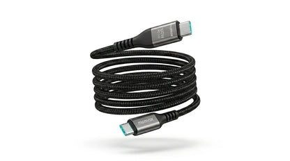 smart tech store Canada. next gen electronics shop. Momax Mag Link 100W USB-C to USB-C USB 3.2 Gen 2x2 Magnetic Cable 1M. Gallery image 7. Lines name one specific SKU—never substitute a generic lookalike from the category. After review passes, each render should still read as a fresh studio viewpoint of that same physical unit.