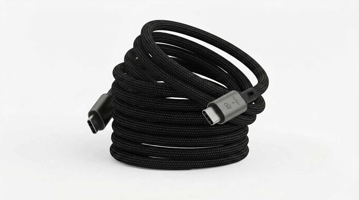 smart tech store Canada. next gen electronics shop. Momax Mag Link 100W USB-C to USB-C USB 3.2 Gen 2x2 Magnetic Cable 1M. Gallery image 8. Lines name one specific SKU—never substitute a generic lookalike from the category. After review passes, each render should still read as a fresh studio viewpoint of that same physical unit.