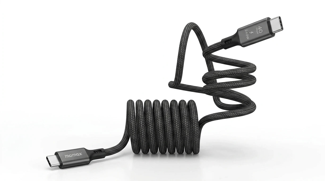 next gen electronics shop. buy electronics online Canada. Momax Mag.Link 240W Usb-C To Usb-C Usb 4 40Gbps Magnetic Cable 1.5M. Gallery image 10. Lines name one specific SKU—never substitute a generic lookalike from the category. After review passes, each render should still read as a fresh studio viewpoint of that same physical unit.
