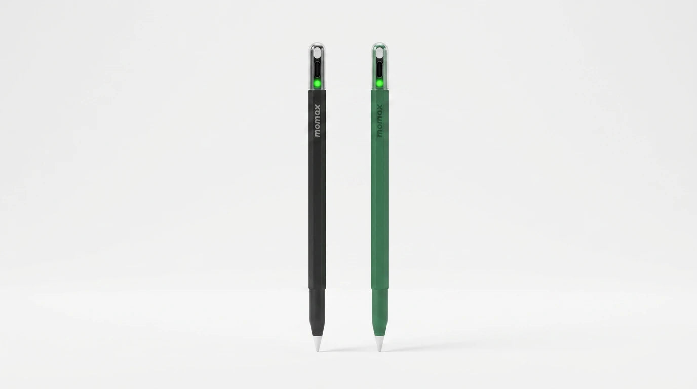 smart tech store Canada. premium tech accessories Canada. Momax Mag.Link Pop Magnetic Active Stylus Pen. Gallery image 10. Lines name one specific SKU—never substitute a generic lookalike from the category. After review passes, each render should still read as a fresh studio viewpoint of that same physical unit.