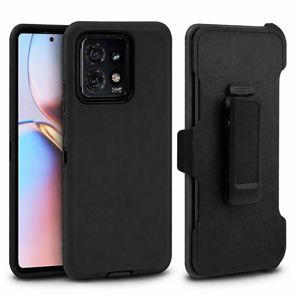 Heavy Duty Phone Case with Belt Clip – Black Full Coverage Protective Cover