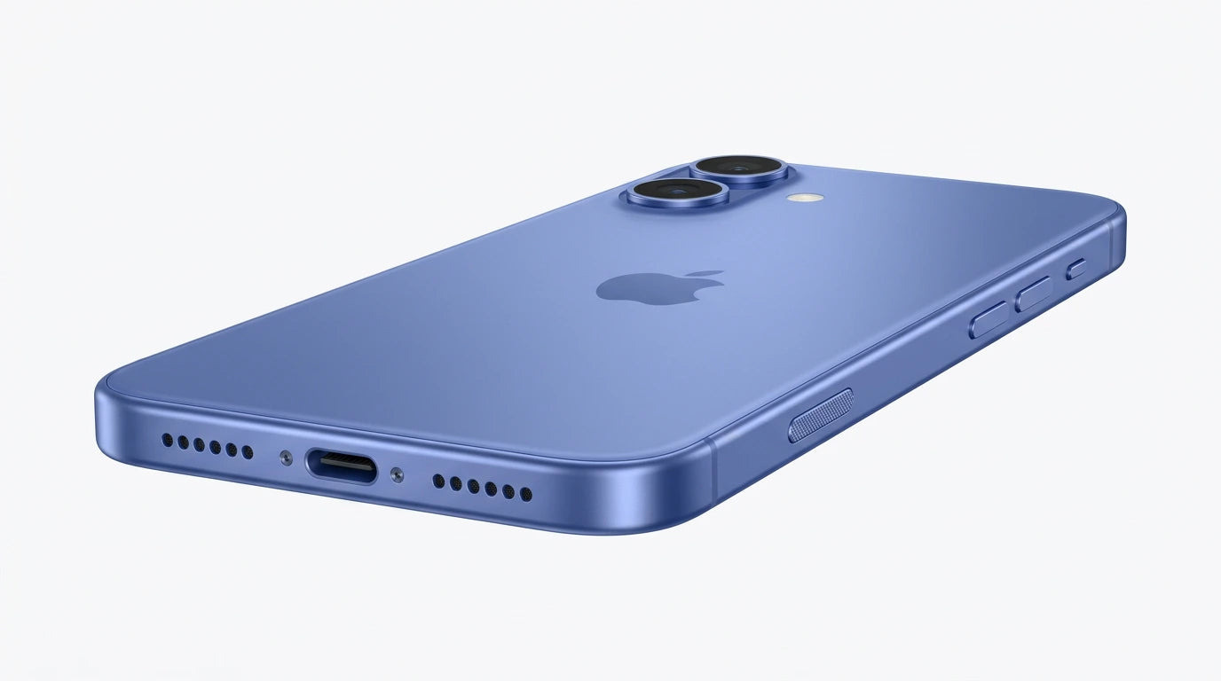 cutting edge electronics online Canada. smart tech store Canada. New Apple iPhone 16. Gallery image 6. Lines name one specific SKU—never substitute a generic lookalike from the category. After review passes, each render should still read as a fresh studio viewpoint of that same physical unit.