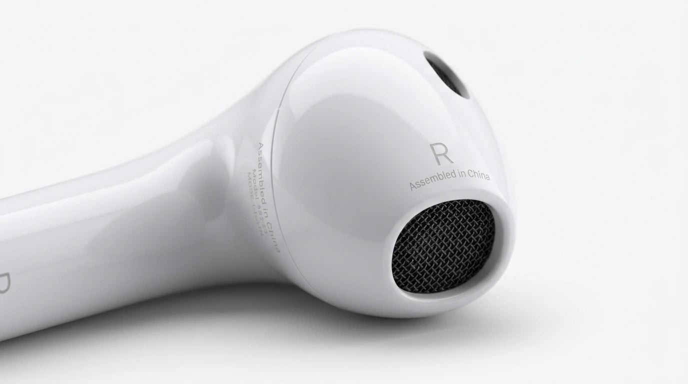 next gen electronics shop. premium tech accessories Canada. New Apple Original AirPods 4 Gen. Gallery image 5. Lines name one specific SKU—never substitute a generic lookalike from the category. After review passes, each render should still read as a fresh studio viewpoint of that same physical unit.