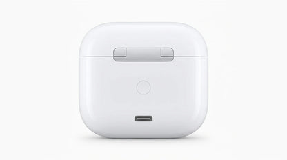 next gen electronics shop. premium tech accessories Canada. New Apple Original AirPods 4 Gen. Gallery image 6. Lines name one specific SKU—never substitute a generic lookalike from the category. After review passes, each render should still read as a fresh studio viewpoint of that same physical unit.