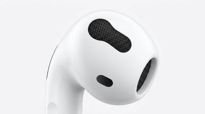 next gen electronics shop. premium tech accessories Canada. New Apple Original AirPods 4 Gen. Gallery image 9. Lines name one specific SKU—never substitute a generic lookalike from the category. After review passes, each render should still read as a fresh studio viewpoint of that same physical unit.