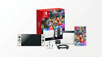 cutting edge electronics online Canada. buy electronics online Canada. New Nintendo Switch OLED Mario kart Deluxe Edition. Gallery image 10. Lines name one specific SKU—never substitute a generic lookalike from the category. After review passes, each render should still read as a fresh studio viewpoint of that same physical unit.