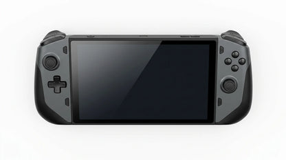 future tech gadgets Canada. gaming handheld PC Canada. ONEXPLAYER X1 PRO 2TB AMD Ryzen™ AI 9 HX 370, 10.95'' 3-In-1 Gaming Handheld PC. Gallery image 4. The product is centered in the frame, showing a handheld gaming console from a top-down perspective. The console features a sleek, matte black finish with a large, glossy screen in the center.