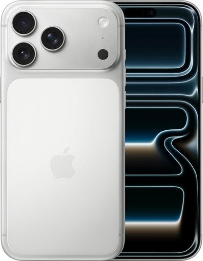 Apple iPhone 17 Pro in Natural Titanium with 6.3-inch Super Retina XDR Always-On display

Close-up of iPhone 17 Pro Triple 48MP Camera system featuring 8x Optical Zoom lens

Sleek Titanium frame of iPhone 17 Pro showing the customizable Action Button and power button

iPhone 17 Pro screen at 3000 nits peak brightness showing high-visibility interface in direct sunlight

iPhone 17 Pro running high-end graphics using the A19 Pro chip with hardware-accelerated ray tracing

Bottom view of iPhone 17 Pro showing 