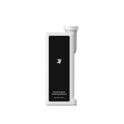 cutting edge electronics online Canada. smart tech store Canada. 3i P10 Ultra Cleaning Solution. Gallery image 1. The product is a tall, rectangular bottle of cleaning solution, positioned upright against a seamless white background. The bottle features a matte white body with a prominent black label displaying the text "Powerful Stain Cleaning Solution" and a logo in the upper section. The cap is a small, white, screw-on type.