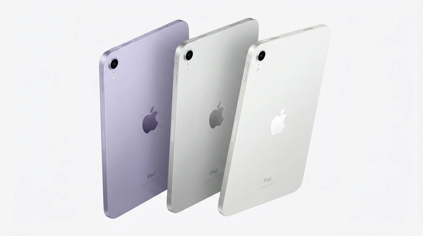 next gen electronics shop. buy electronics online Canada. Premium Apple iPad Mini 6th Gen A2567 Wi-Fi 64GB. Gallery image 8. Lines name one specific SKU—never substitute a generic lookalike from the category. After review passes, each render should still read as a fresh studio viewpoint of that same physical unit.