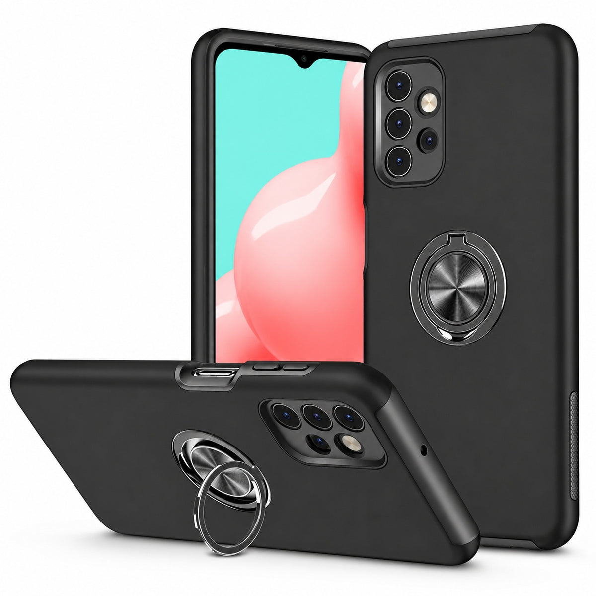 Swirl Invisible Ring Case for Samsung Galaxy A32 5G - Black