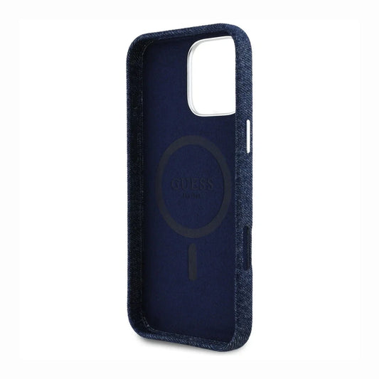 Guess MagSafe Denim Triangle Logo Case