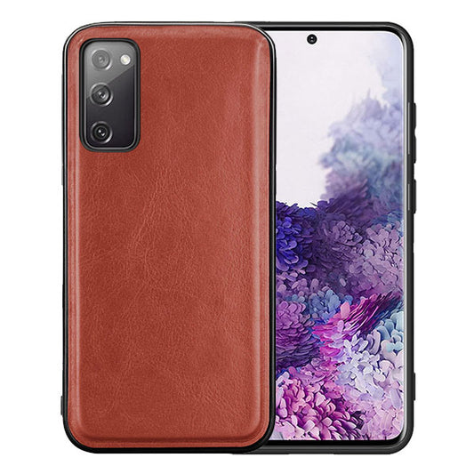 Pleather Phone Case – Brown Slim Shockproof Protective Cover