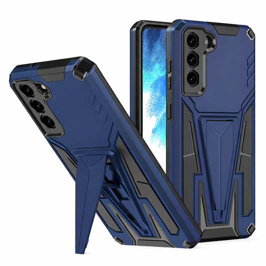 Heavy Duty Phone Case with Kickstand – Blue Fusion Full Coverage Dual Layer Protective Cover