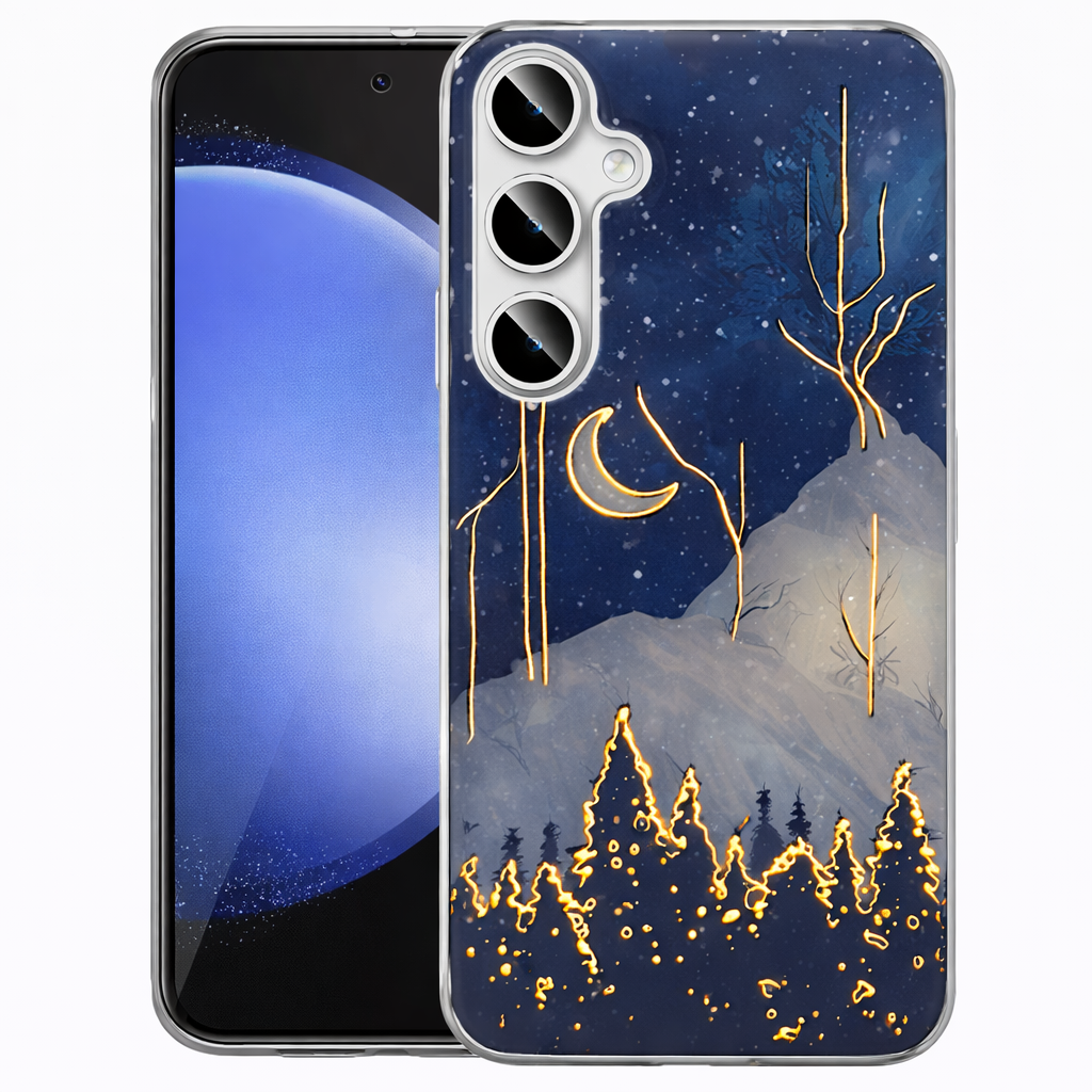 Clear Phone Case – Night Snow Slim Protective Cover with Wireless Charging Compatibility