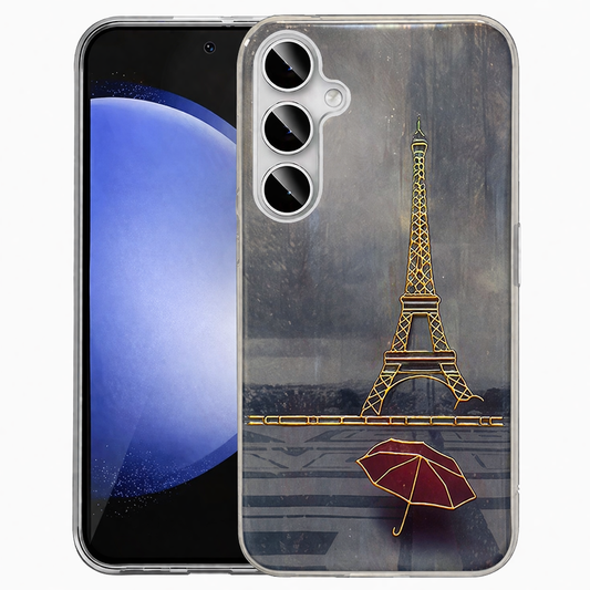 Clear Phone Case – Paris Umbrella Slim Protective Cover with Wireless Charging Compatibility