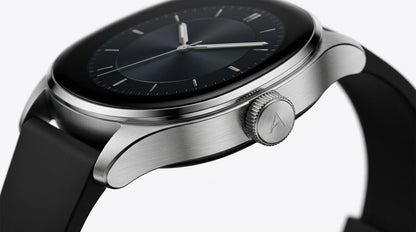 smart tech store Canada. premium tech accessories Canada. Techtron Aurafit AM05 Smart Watch. Gallery image 9. Lines name one specific SKU—never substitute a generic lookalike from the category. After review passes, each render should still read as a fresh studio viewpoint of that same physical unit.