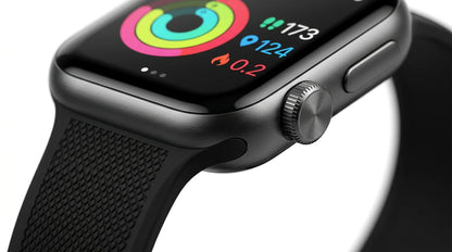 smart tech store Canada. premium tech accessories Canada. Techtron Aurafit AM10B Smart Watch. Gallery image 9. Lines name one specific SKU—never substitute a generic lookalike from the category. After review passes, each render should still read as a fresh studio viewpoint of that same physical unit.