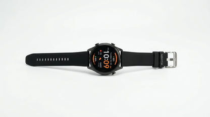 smart tech store Canada. premium tech accessories Canada. Techtron Aurafit G6 Smart Watch. Gallery image 10. Lines name one specific SKU—never substitute a generic lookalike from the category. After review passes, each render should still read as a fresh studio viewpoint of that same physical unit.