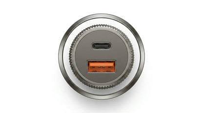 smart tech store Canada. premium tech accessories Canada. Techtron C-857 33W USB-C and USB-A Car Charger. Gallery image 4. Lines name one specific SKU—never substitute a generic lookalike from the category. After review passes, each render should still read as a fresh studio viewpoint of that same physical unit.