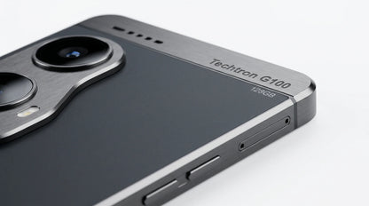 future tech gadgets Canada. smart tech store Canada. Techtron G100 128GB Smart Phone. Gallery image 5. Lines name one specific SKU—never substitute a generic lookalike from the category. After review passes, each render should still read as a fresh studio viewpoint of that same physical unit.