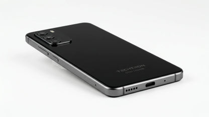 future tech gadgets Canada. smart tech store Canada. Techtron G100 128GB Smart Phone. Gallery image 6. Lines name one specific SKU—never substitute a generic lookalike from the category. After review passes, each render should still read as a fresh studio viewpoint of that same physical unit.