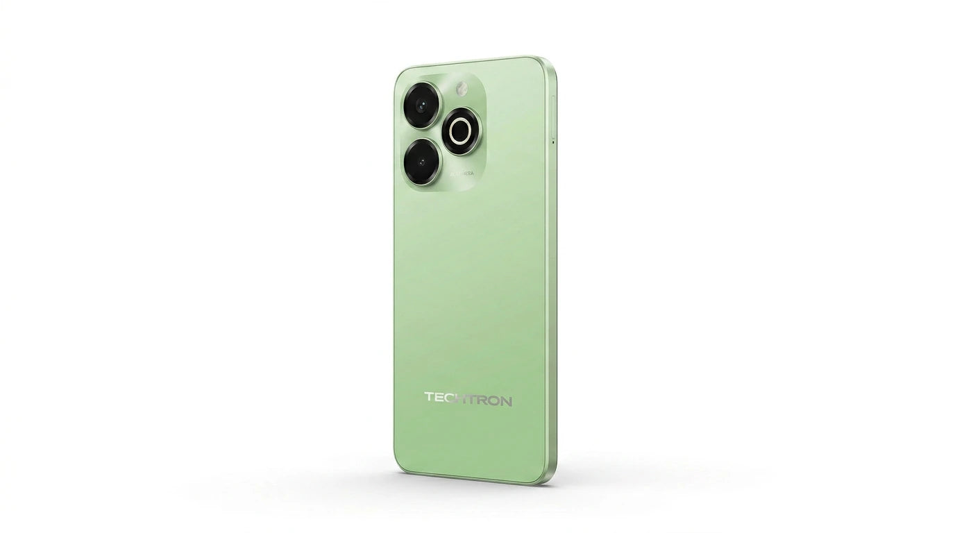 future tech gadgets Canada. smart tech store Canada. Techtron G9X 128GB Smart Phone. Gallery image 10. Lines name one specific SKU—never substitute a generic lookalike from the category. After review passes, each render should still read as a fresh studio viewpoint of that same physical unit.