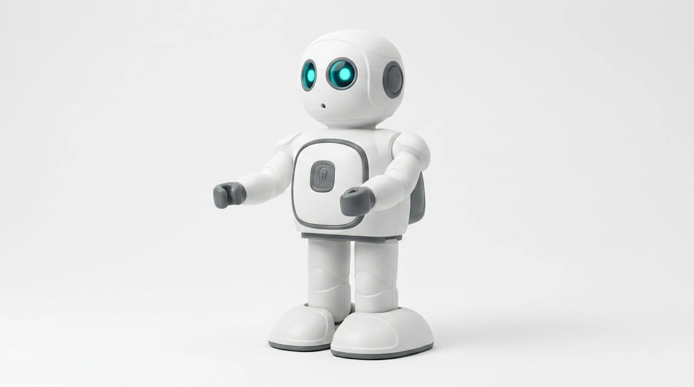 smart tech store Canada. premium tech accessories Canada. Techtron Jarvis AI Programming Educational Robot. Gallery image 10. Lines name one specific SKU—never substitute a generic lookalike from the category. After review passes, each render should still read as a fresh studio viewpoint of that same physical unit.