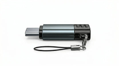 future tech gadgets Canada. premium tech accessories Canada. Techtron Lightning to USB C Mini Adapter. Gallery image 3. Lines name one specific SKU—never substitute a generic lookalike from the category. After review passes, each render should still read as a fresh studio viewpoint of that same physical unit.
