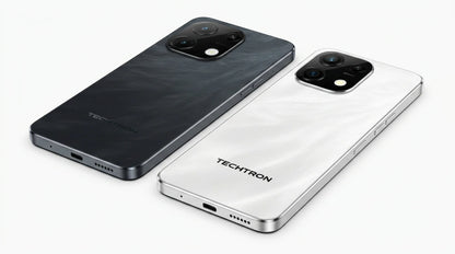 future tech gadgets Canada. smart tech store Canada. Techtron Note 100A 256GB Smart Phone. Gallery image 6. Lines name one specific SKU—never substitute a generic lookalike from the category. After review passes, each render should still read as a fresh studio viewpoint of that same physical unit.