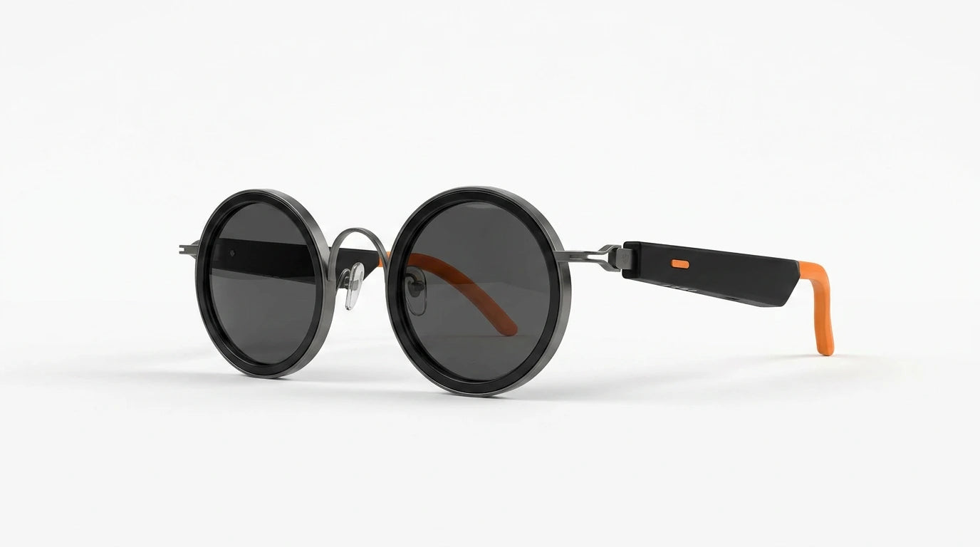 future tech gadgets Canada. smart tech store Canada. Techtron Oracle Smart Sunglasses. Gallery image 10. Lines name one specific SKU—never substitute a generic lookalike from the category. After review passes, each render should still read as a fresh studio viewpoint of that same physical unit.