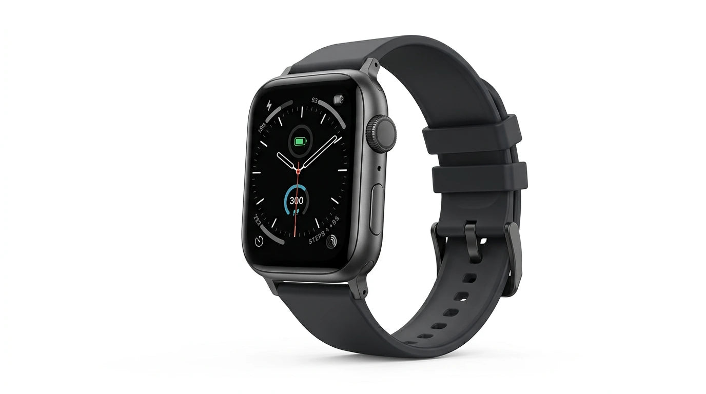 smart tech store Canada. premium tech accessories Canada. Techtron SWH21 (S53 / WATCH) Smart Watch. Gallery image 8. Lines name one specific SKU—never substitute a generic lookalike from the category. After review passes, each render should still read as a fresh studio viewpoint of that same physical unit.