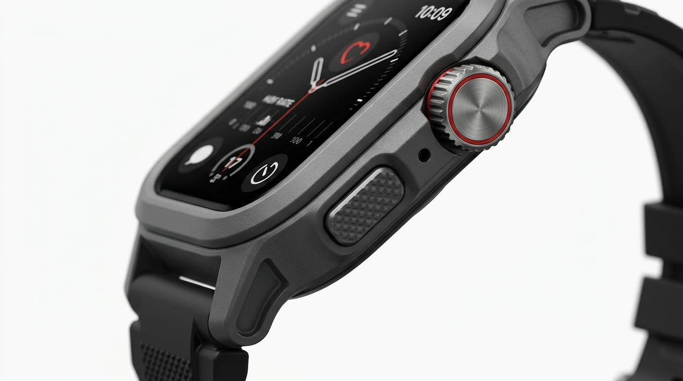smart tech store Canada. premium tech accessories Canada. Techtron SWH21 (S53 / WATCH) Smart Watch. Gallery image 9. Lines name one specific SKU—never substitute a generic lookalike from the category. After review passes, each render should still read as a fresh studio viewpoint of that same physical unit.