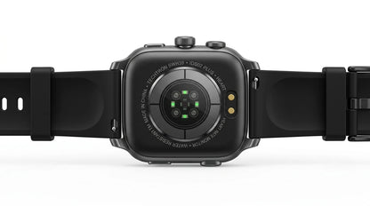 smart tech store Canada. premium tech accessories Canada. Techtron SWH39 (IDS02 Plus) Smart Watch. Gallery image 6. Rear or alternate angle showing any ports, hinges, or connectors visible in references. Seamless white studio backdrop with soft, even lighting and a gentle contact shadow. The unit shown matches Techtron SWH39 (IDS02 Plus) Smart Watch. Catalog studio frame 6 in the image series for this SKU.