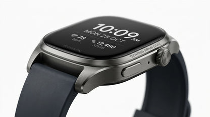 smart tech store Canada. premium tech accessories Canada. Techtron SWH46 (J126) Smart Watch. Gallery image 5. Lines name one specific SKU—never substitute a generic lookalike from the category. After review passes, each render should still read as a fresh studio viewpoint of that same physical unit.