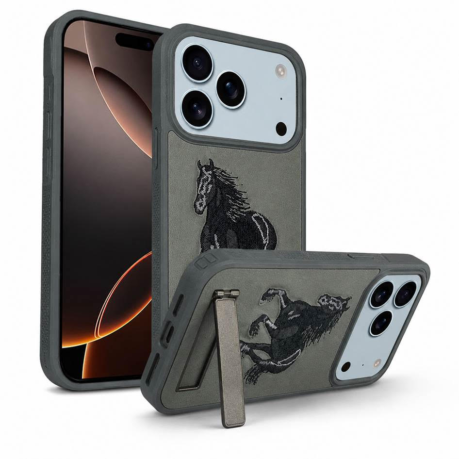 Grey Horse Design iPhone 17 Pro Max Case, MagSafe Protective Phone Case, Shockproof Mobile Cover