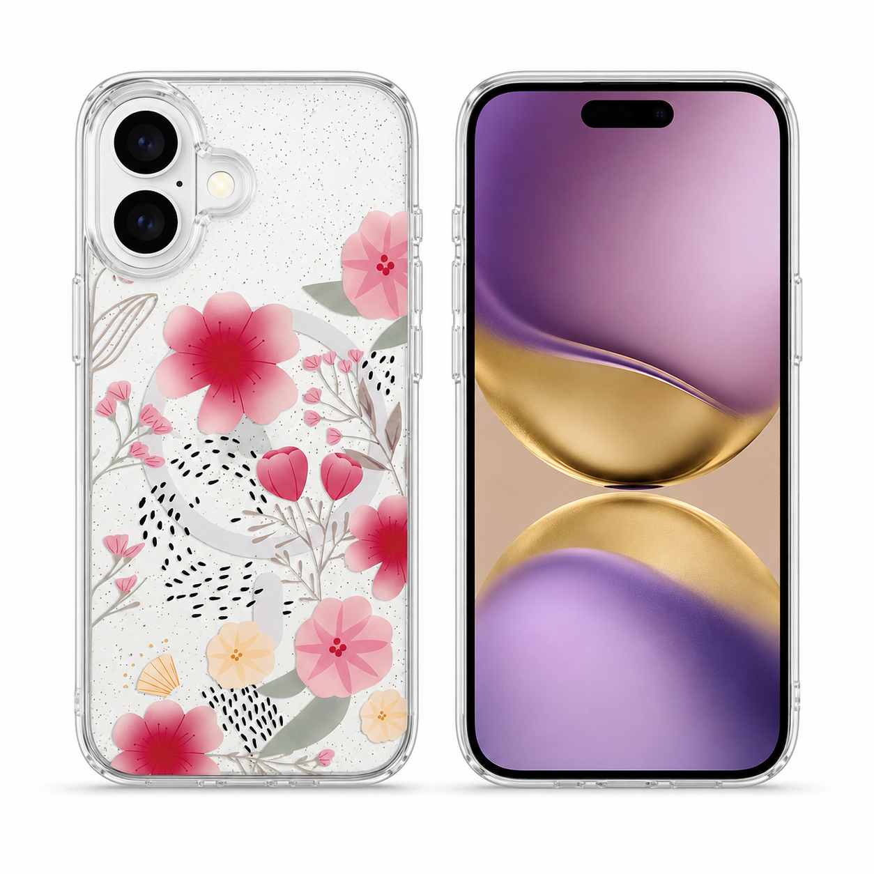 Light Pink Flower MagSafe Case for Apple iPhone 16 Protective Phone Cover
