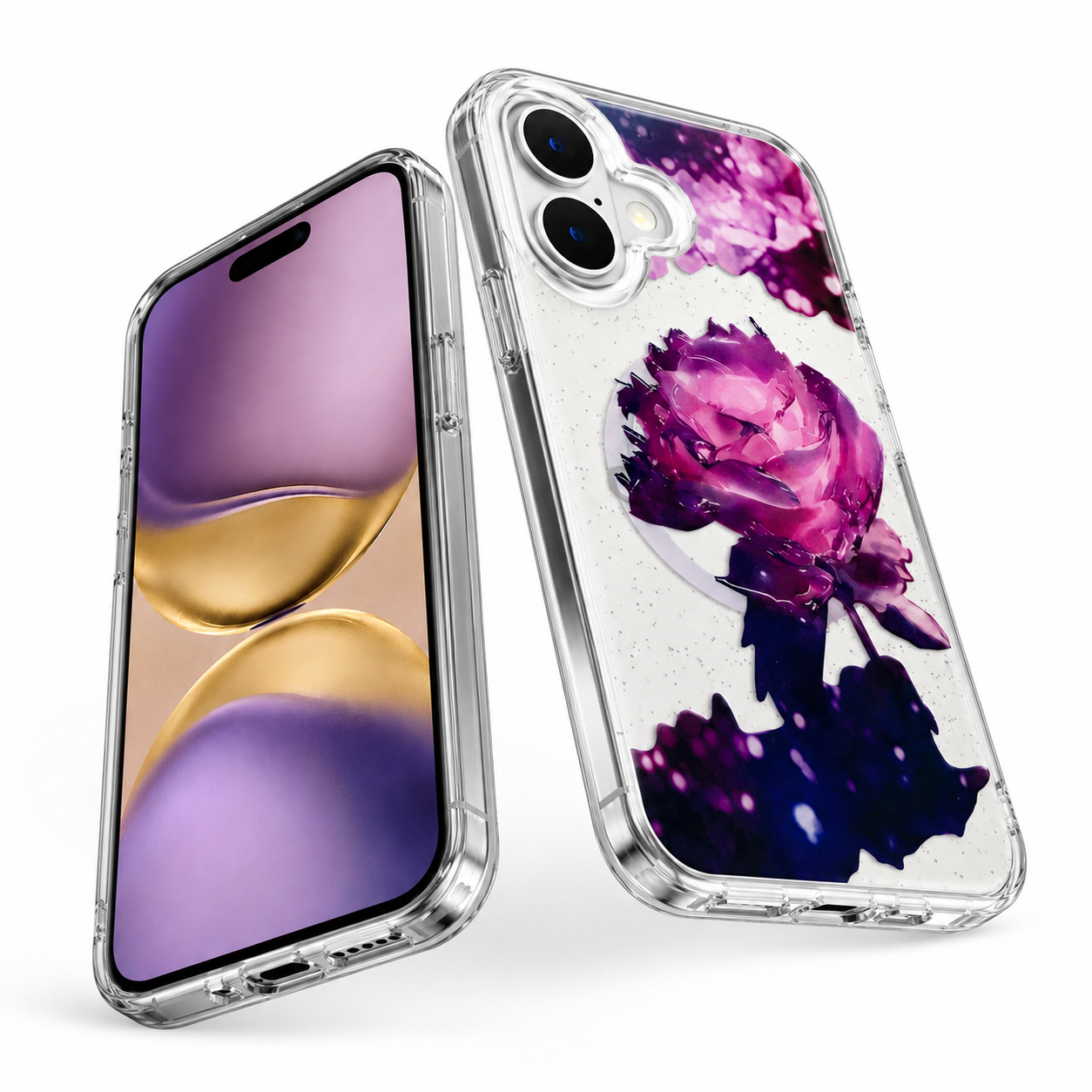 Transparent Floral Mobile Case Apple iPhone 16 Durable Protective Phone Cover
