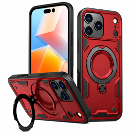 Red iPhone 17 Pro Max MagSafe Case, Shockproof Phone Case, Protective Mobile Cover