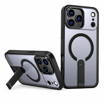 Black MagSafe iStand Case for Apple iPhone 18 Pro Max  - Shockproof Protective Phone Case