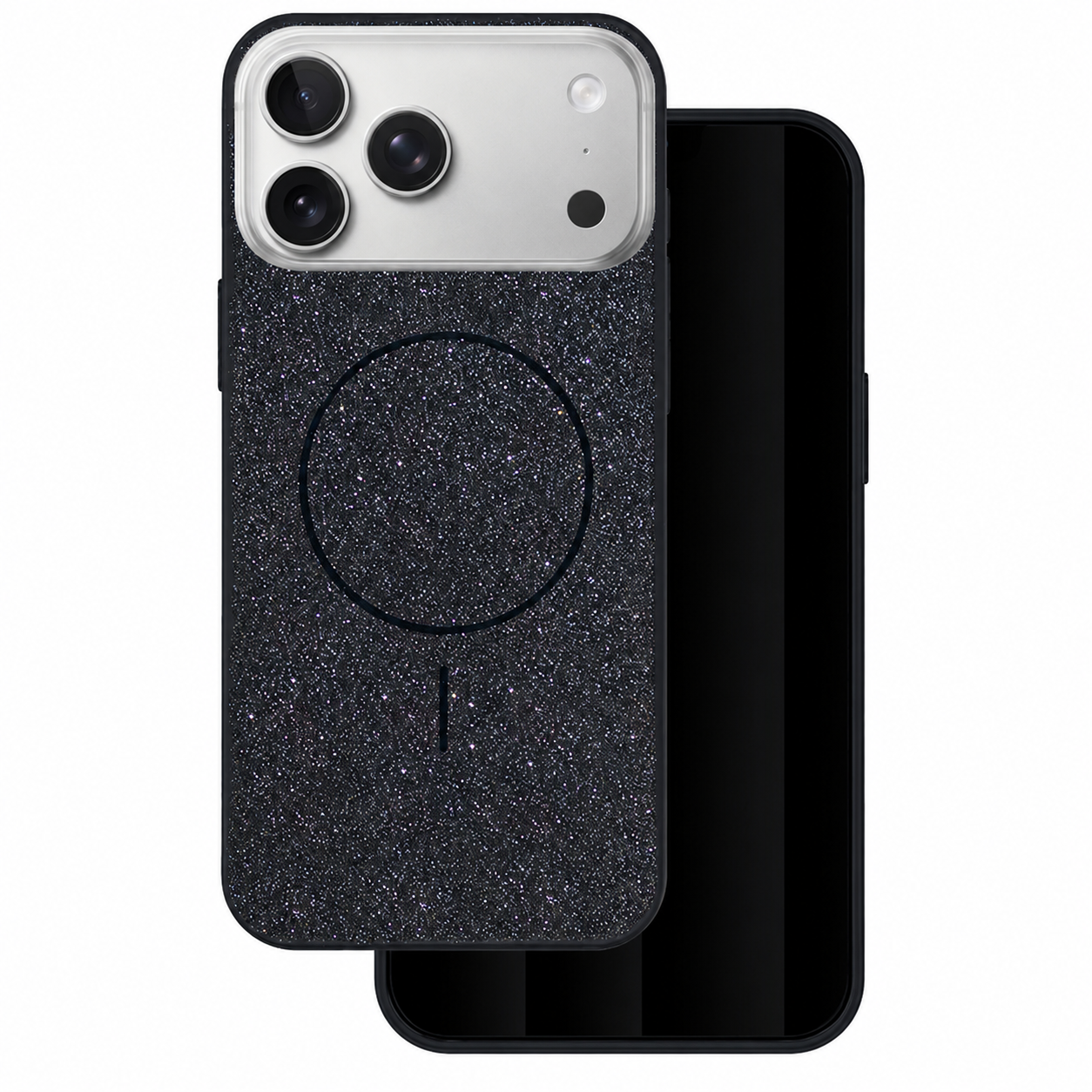 Black Glitsy MagSafe Case for Apple iPhone 17 Pro Max Max – Glitter Protective Phone Case