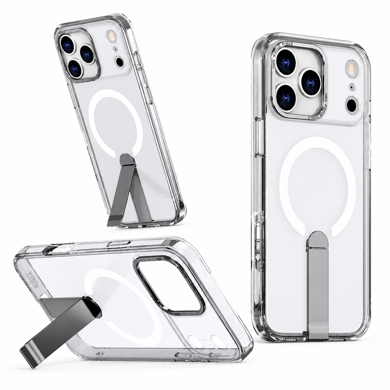 Clear MagSafe iStand Case for Apple iPhone 17 Pro Max Transparent Phone Cover