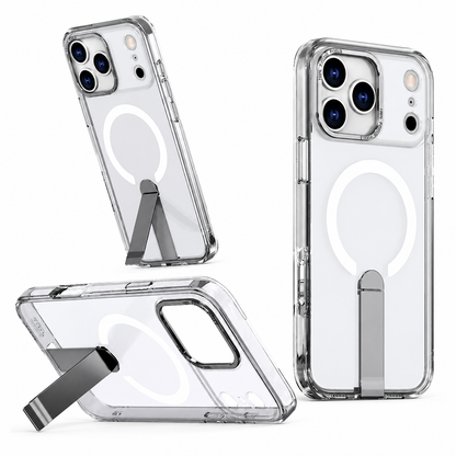 Clear MagSafe iStand Case for Apple iPhone 17 Pro Max Transparent Phone Cover