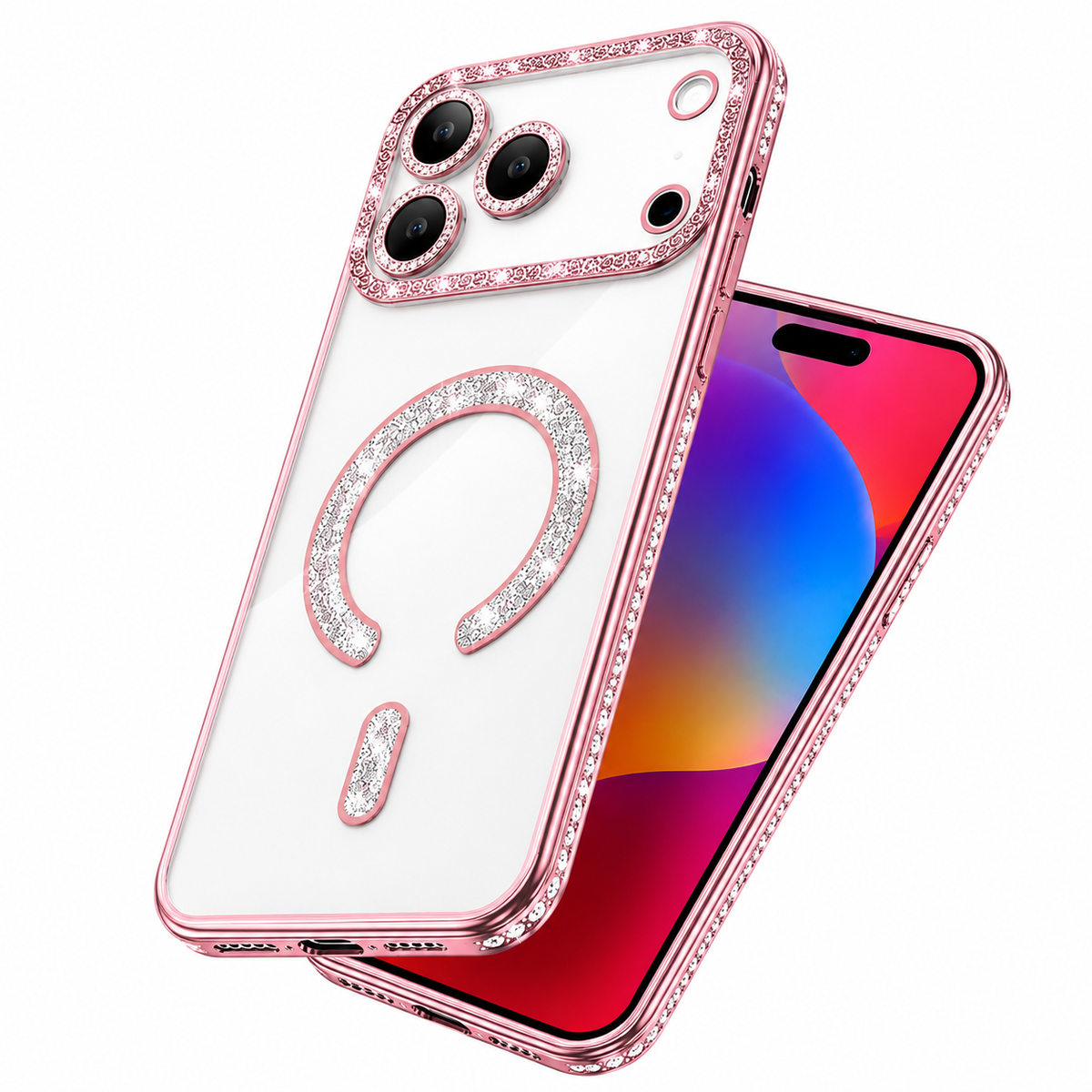 Luxury Rose Gold MagSafe Compatible Phone Case for Apple iPhone 18 Pro

