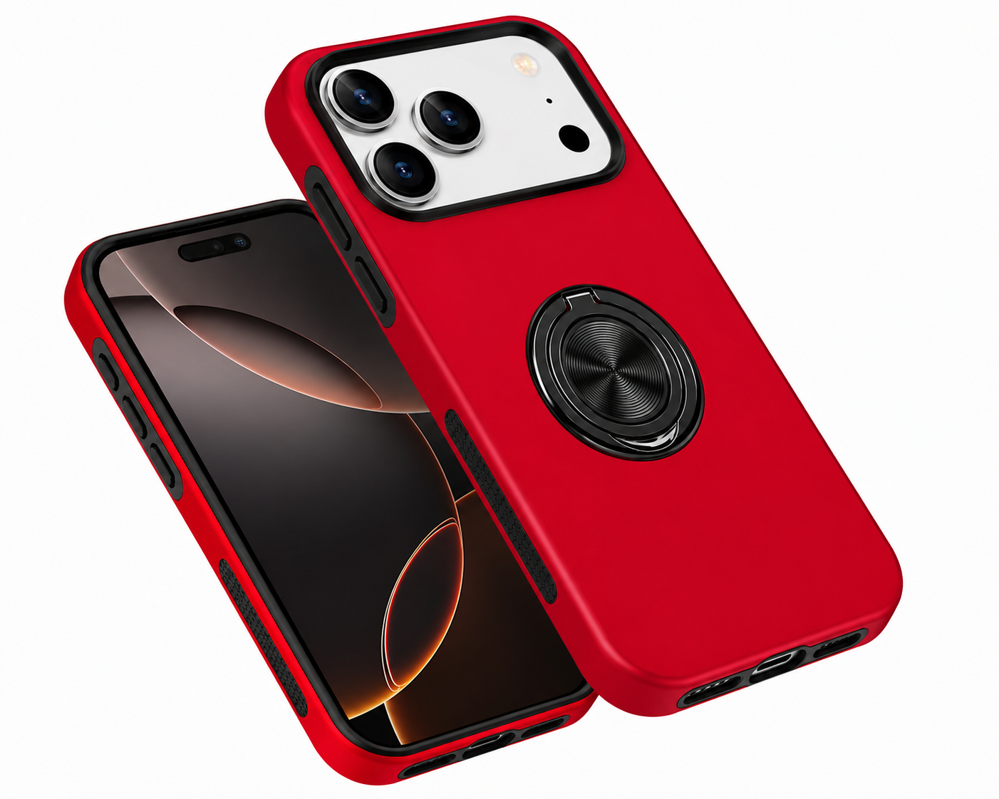 Apple iPhone 17 Pro Max Protective Case, Red Shockproof Phone Case, Magnetic Mobile Cover